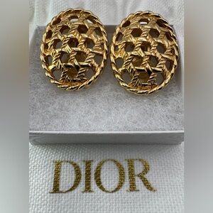 Christian Dior Basket Weave Earrings